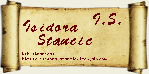 Isidora Stančić vizit kartica